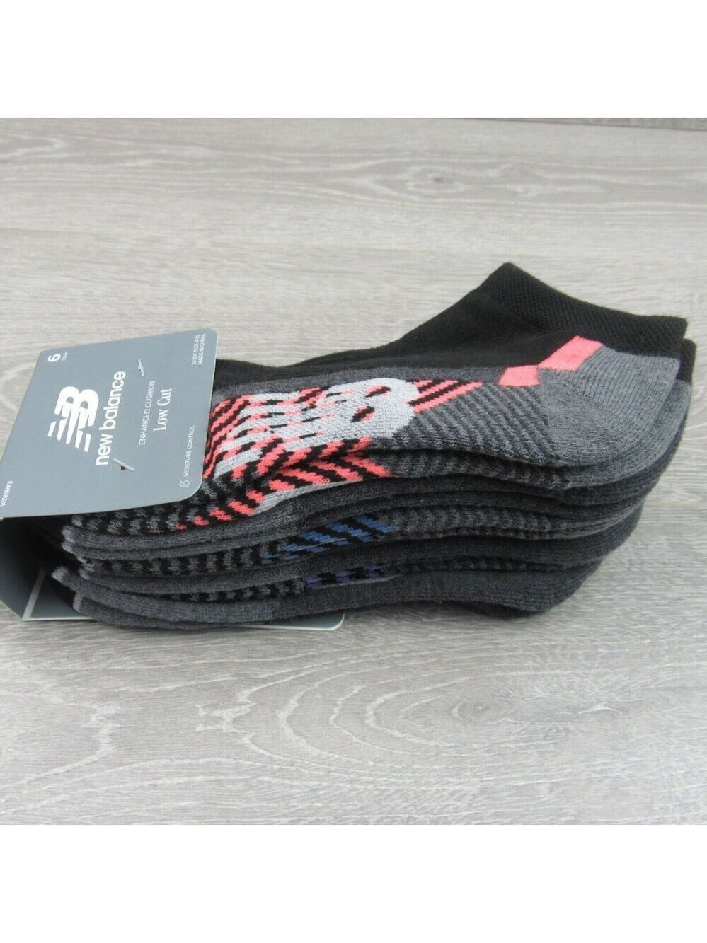 New Balance Enhanced Cushion Low Cut Socks Womens Size (4-10) 6 Pairs Pack NEW - Picture 5 of 9